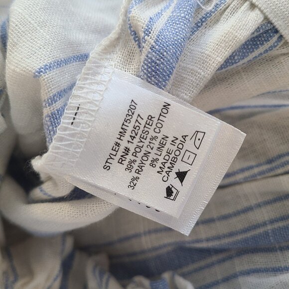 Haute Monde Crop Cotton Linen Blend Puff Sleeve Top Coquette Cottagecore Small - Picture 6 of 8